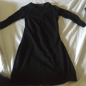Express black mini dress w lace
