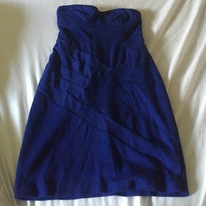 Royal blue body con express dress