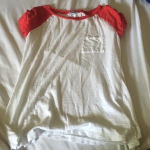 Red and white express tshirt