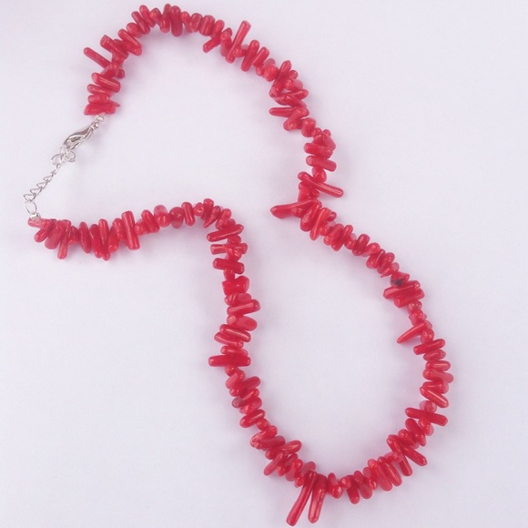 Red Sea Coral Gemstone Necklace - Picture 2 of 6