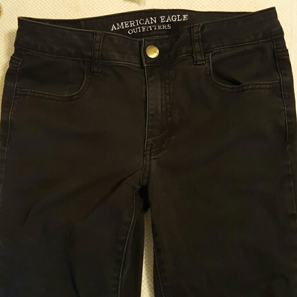 AE tall super stretch black jeggings