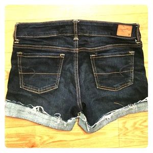 American Eagle Dark Wash Midi Shorts