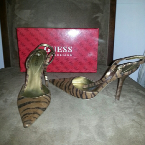 Guess animal print heels
