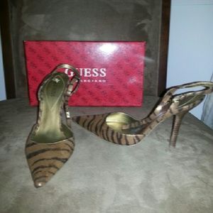 Guess animal print heels