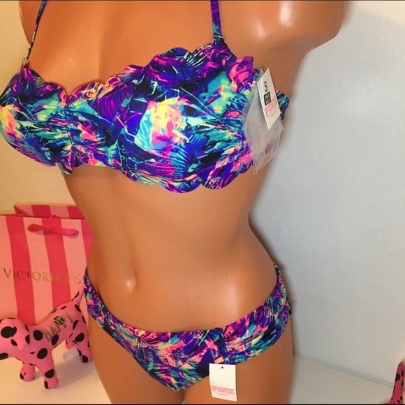 🚫SOLD🚫NEW PINK VS TROPICAL MULTICOLOR SWIMSUIT - Picture 2 of 4