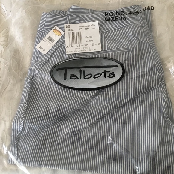 BNIP Talbots pinstripe Capri pants size 10