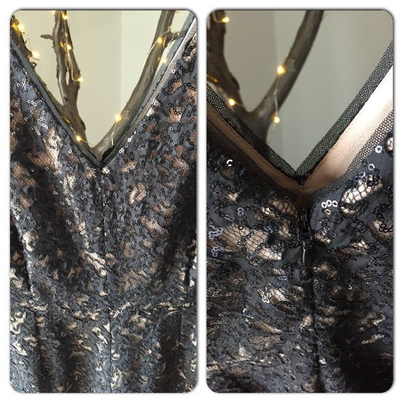 BCBGMAXAZRIA Black Romper Olsen Sequin - Picture 3 of 4