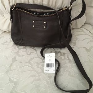 NWT Kate Spade brown leather crossover bag.