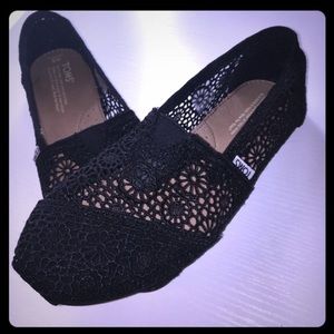 Black crochet TOMS