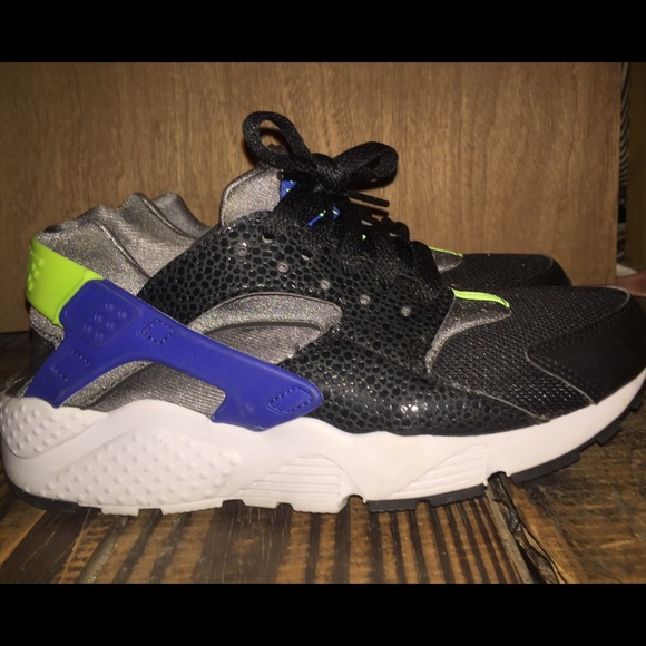 Black & Neon Huarache Sneakers