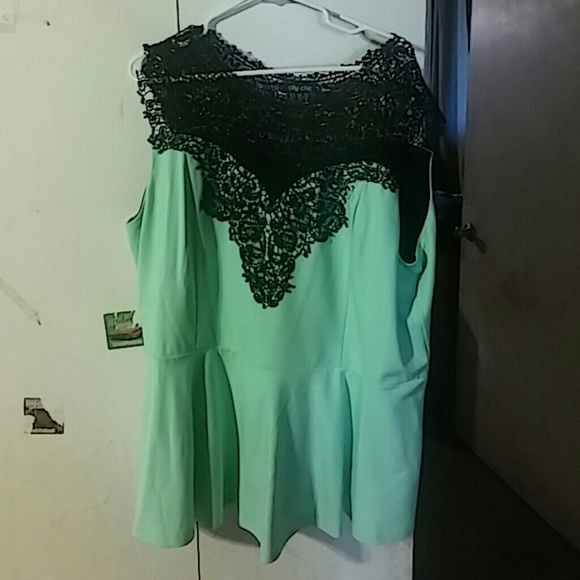 Plus Size Peplum Top - Picture 1 of 2