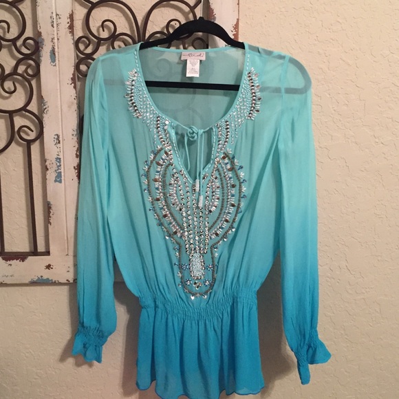 Victoria's Secret blue ombré blouse