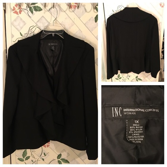 Black dress jacket with ruffle