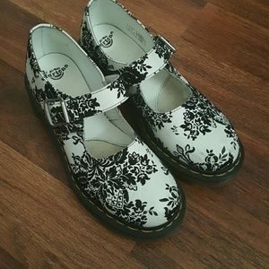 Floral Dr. Marten's Mary Jane's