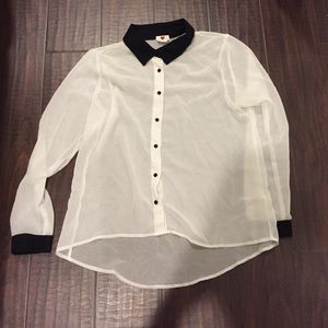 Sheer Button-down Top