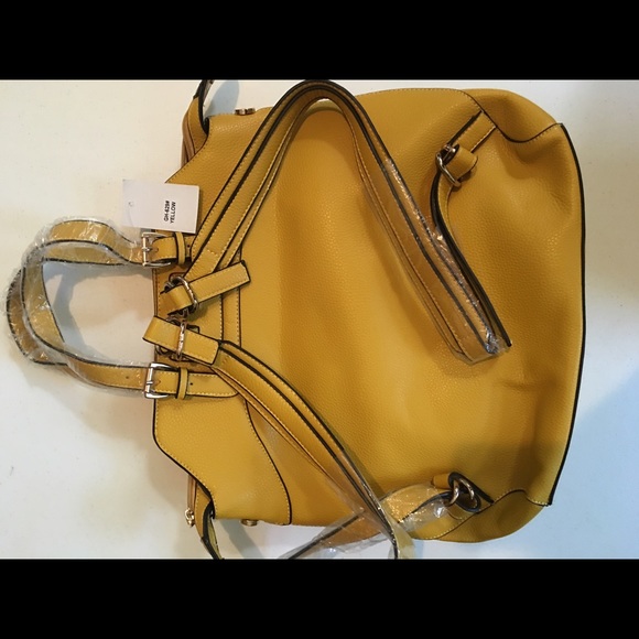 Yellow PU Backpack - Picture 3 of 4