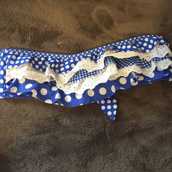 Blue polka dot bikini