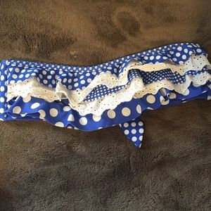 Blue polka dot bikini