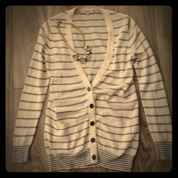 Madewell striped boyfriend cardigan
