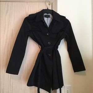 Petite Black Banana Republic Trench