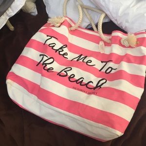 VS large beach bag tote "take me to the beach" NWT