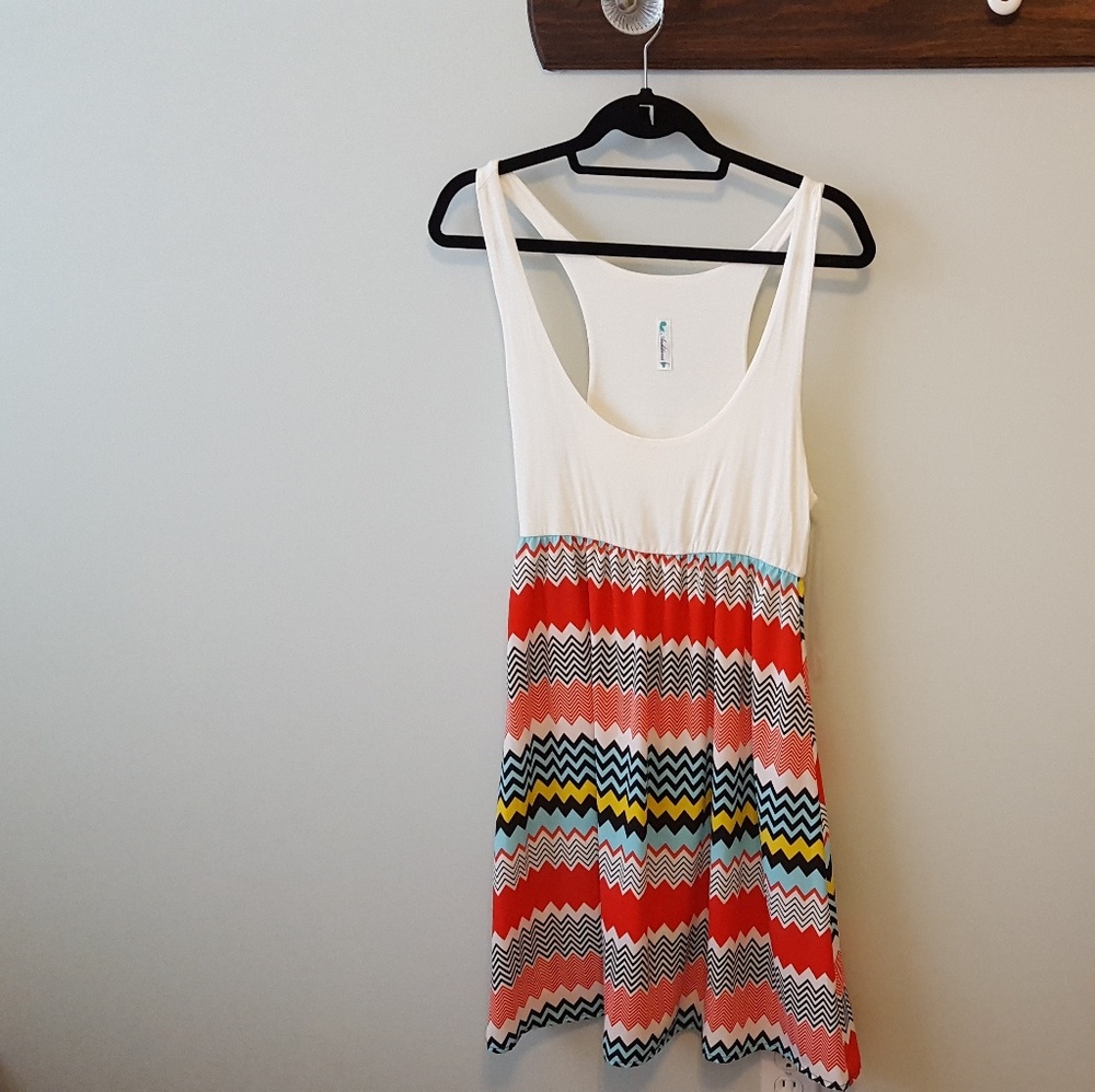 Whimsical Chevron combo racer back dress
