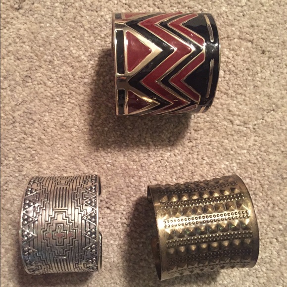 3 Adjustable Cuff bracelets