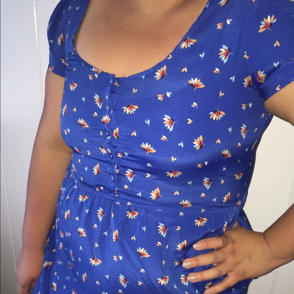Blue Floral Dress, Size XL