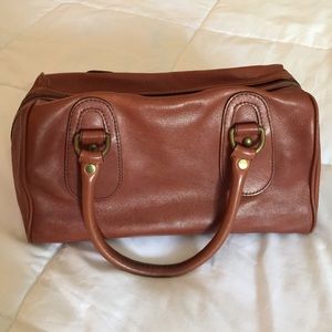 Banana Republic leather barrel satchel