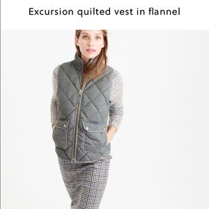 J Crew Quilted Excursion Flannel Vest