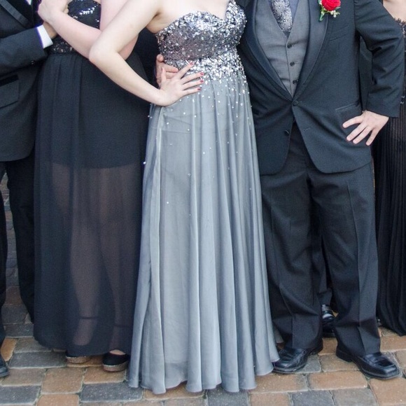 Strapless Jeweled Formal Gown/Prom Dress - Picture 2 of 2