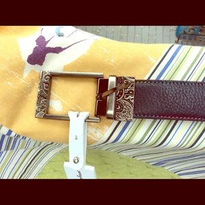 Men's navy Vittorio leather belt