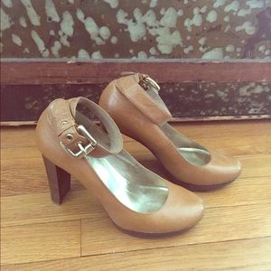 Michael Kors stacked wooden heels