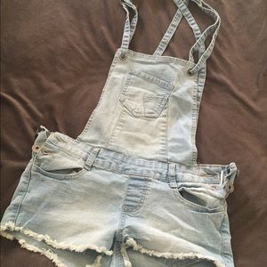 Light wash overalls