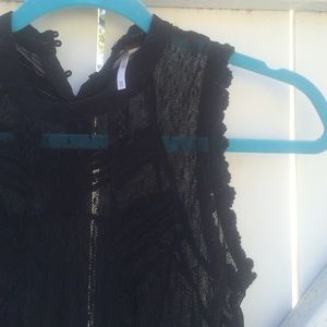 Free people extra small black lace tank