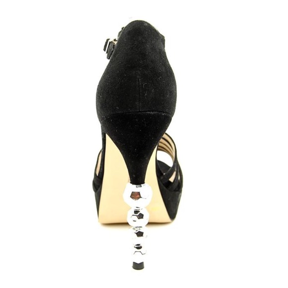 INC International Concepts Black Suede Platform  w/ Embellished "Disco" Heel - Picture 5 of 5