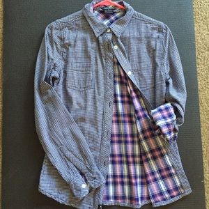 Small checked, plaid lined inside blouse