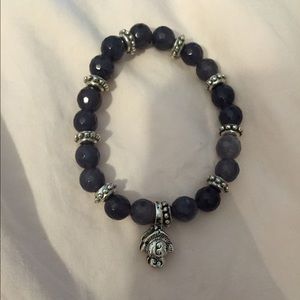 Handmade grey beaded bracelet