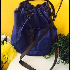 Blue Zara drawstring bag