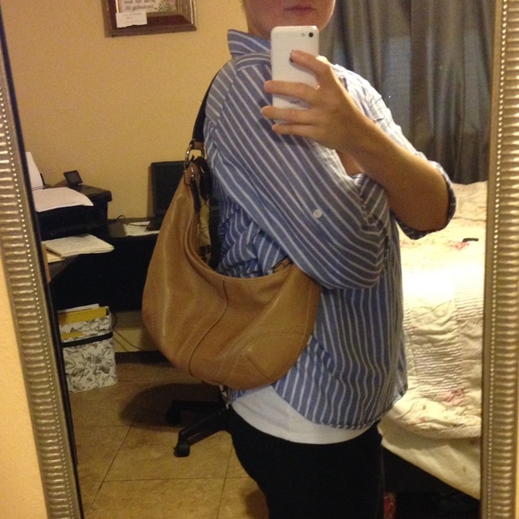 Tan authentic Coach purse