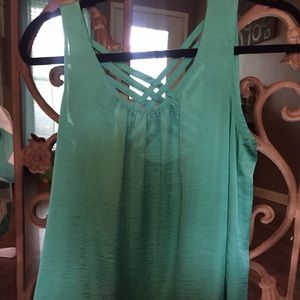 Turquoise silky top