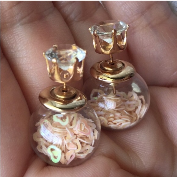 2/$15 Peachy Cream Filled Globe & Rhinestone - Picture 4 of 4