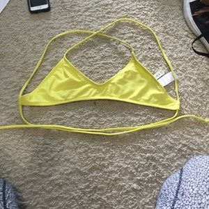 Rvca small bathing suit top mustard yellow