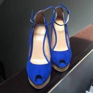 Zara royal blue platform pumps size 38 EU 8 US
