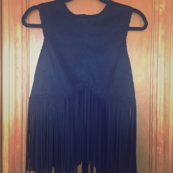 Zara suede fringe top