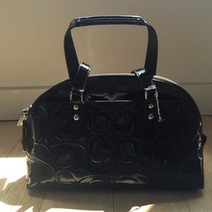 Coach bag. Black patent leather great condition