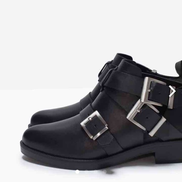 Zara open ankle boots with buckles