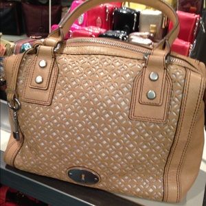 💫Fossil Tan Cutout Satchel Purse💫