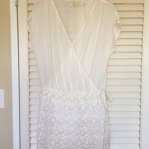 shabby chic wedding dress - size 10 - silk