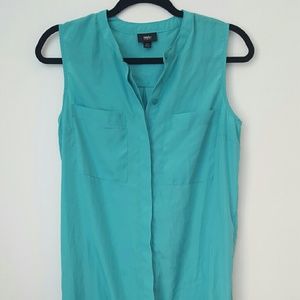 Button-up turquoise dress